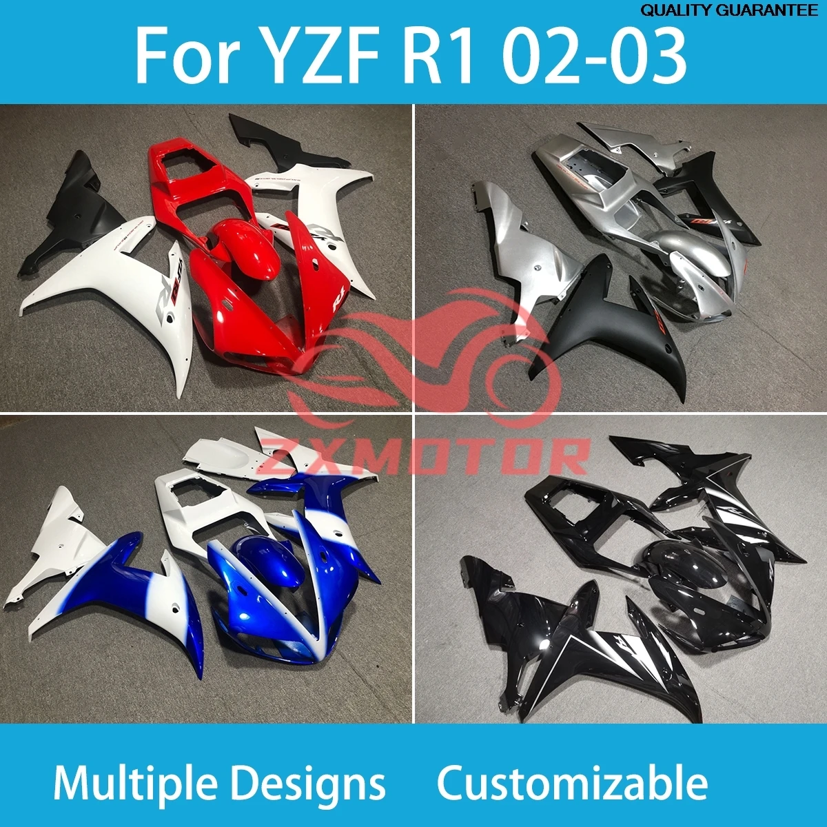 Motorbike Fairings for Yamaha YZF R1 02 03 Motorcycle Prime ABS Painted Fairing Kit ABS Molding Fit R 1 2002 2003