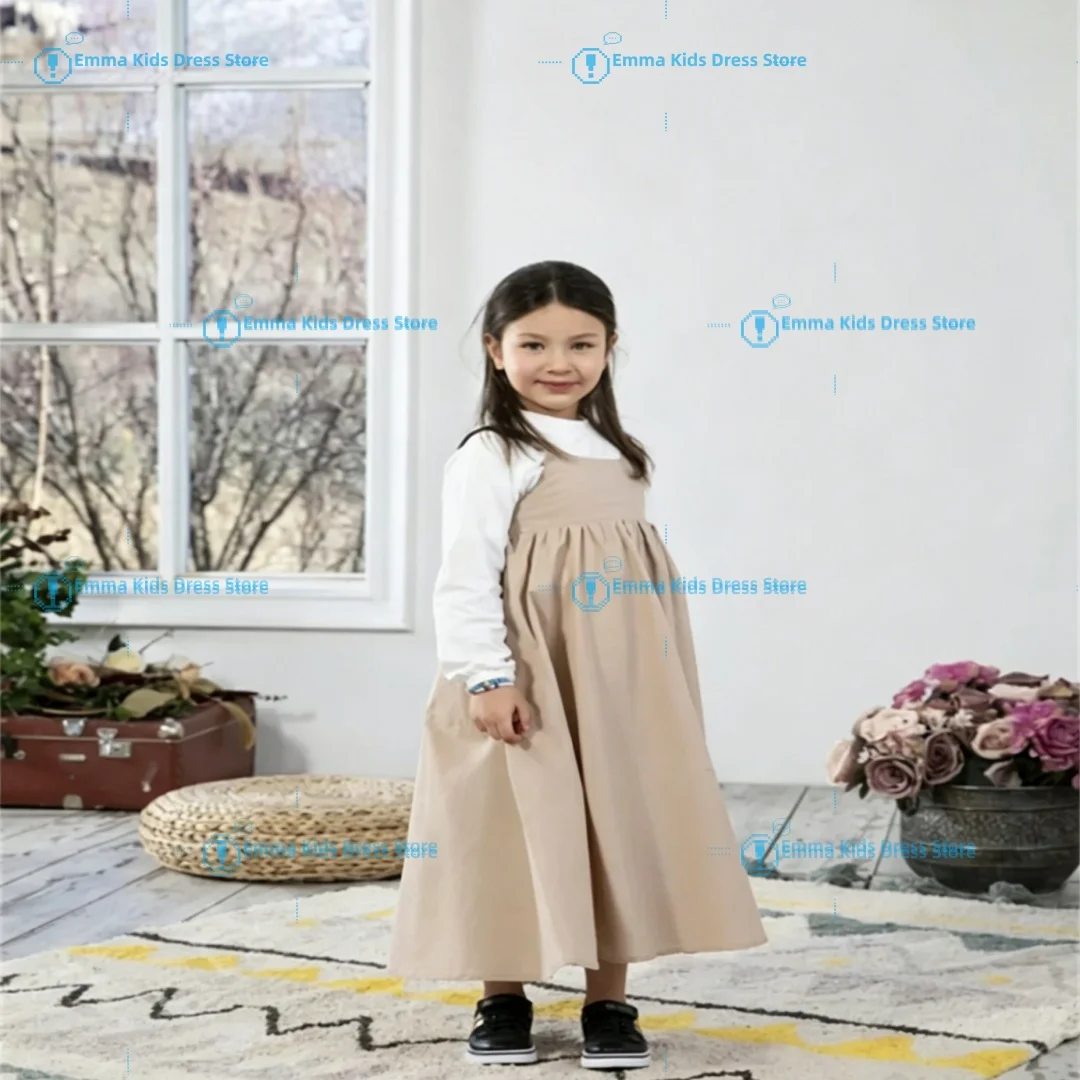 

Elegant Children's Party Dress Satin Long Sleeves Black Straps Suitable For Weddings Formal Occasions Birthday Parties 4.5 2