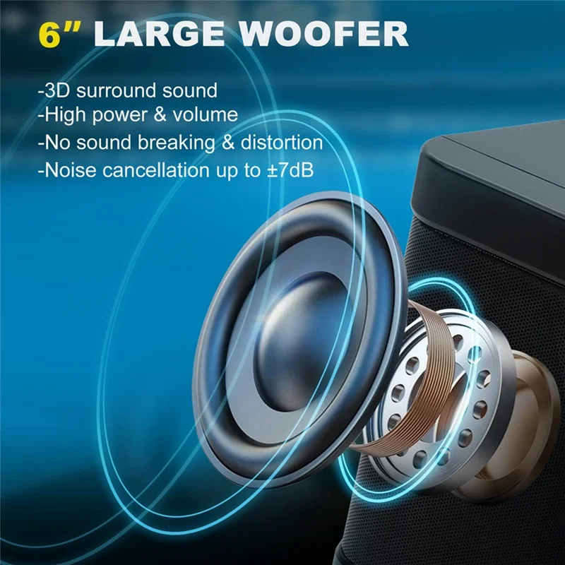 N96R Family KTV مجموعة الصوت ميكروفون لاسلكي مزدوج آلة متكاملة في الهواء الطلق المحمولة كاريوكي سمّاعات بلوتوث صندوق الملحقات