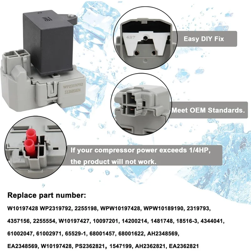 TCF-For Whirlpool Kenmore Electrolux Refrigerator Freezer Start Device Combination 2319792 W10197428 W10662129