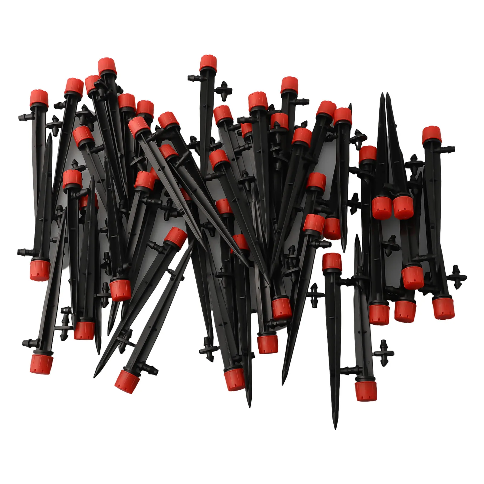 Garden Irrigation 50 Pcs Adjustable Drip Emitters with 8 Outlet Spray for Efficient Watering Compatible with 4mm/7mm Tubing