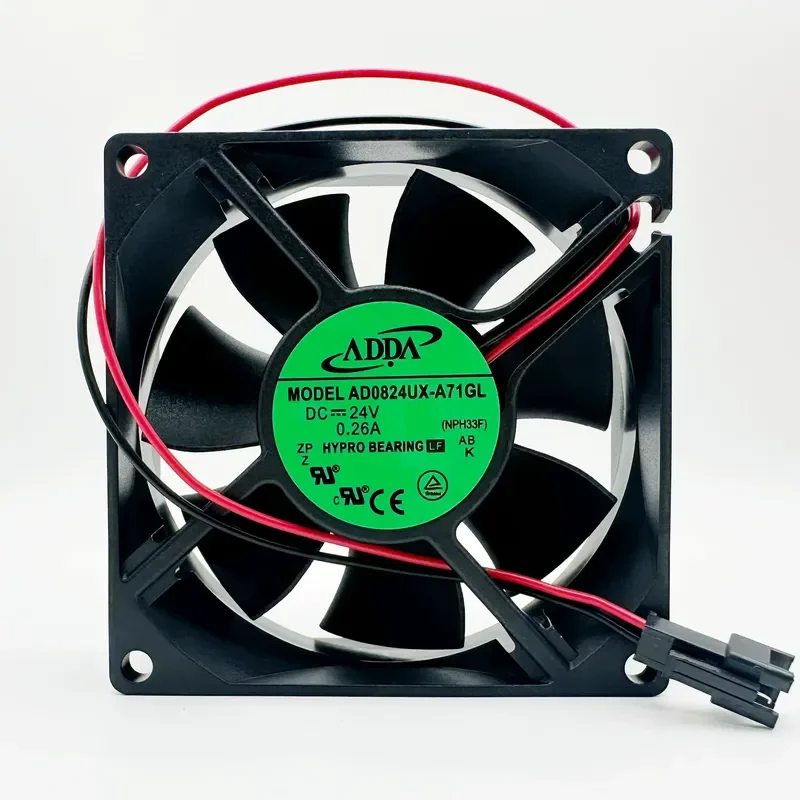 ADDA AD0824UX-A71GL 8025 DC24V 0.26A 8CM Elevator Motor Cooling Fan for Elevator Control Systems