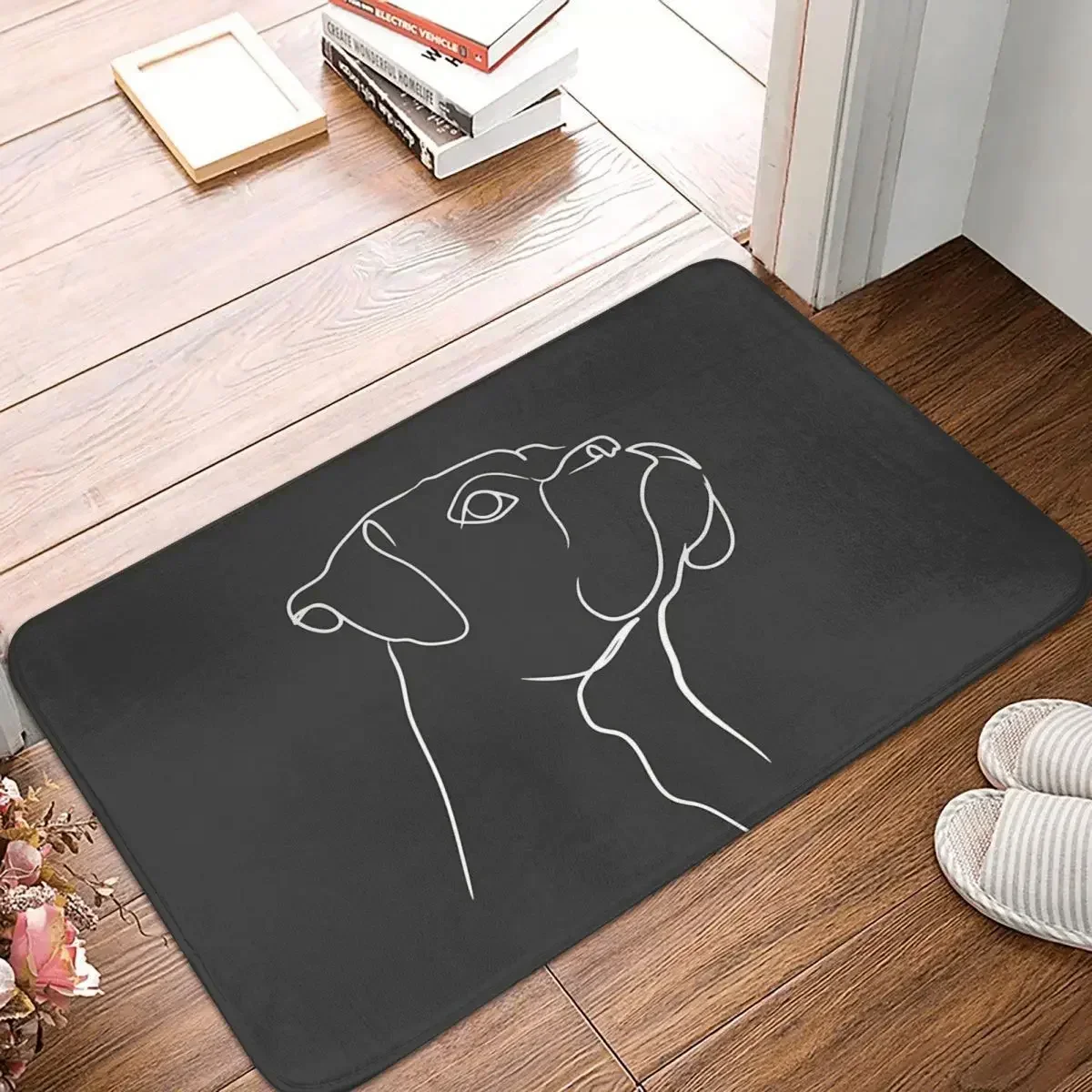 French Bulldog Pet Non-slip Doormat Boxer Dog Line Art Bath Kitchen Mat Prayer Carpet  Modern Decor