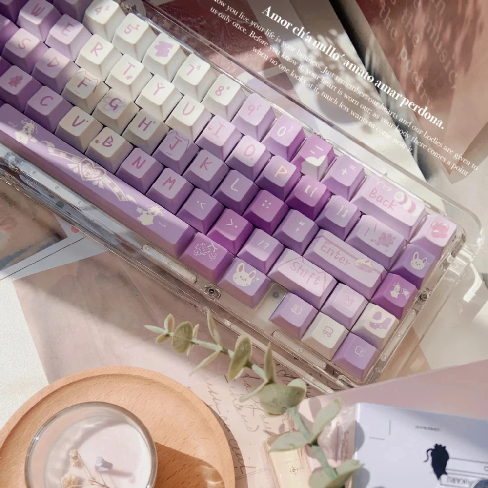 Grape Jelly Keycap Cherry Pbt Sublimation Customized Mechanical Keyboard Keycap Summer DIY Cute Purple Keycap