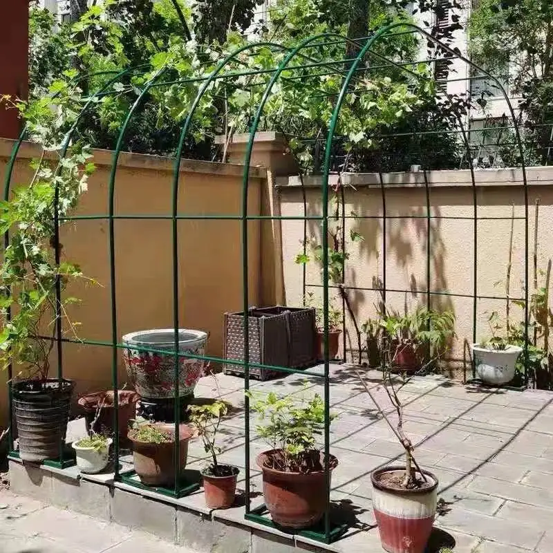 Outdoor arch flower stand, wrought iron flower stand, loofah climbing trellis, rose clematis plant climbing frame, hanging baske