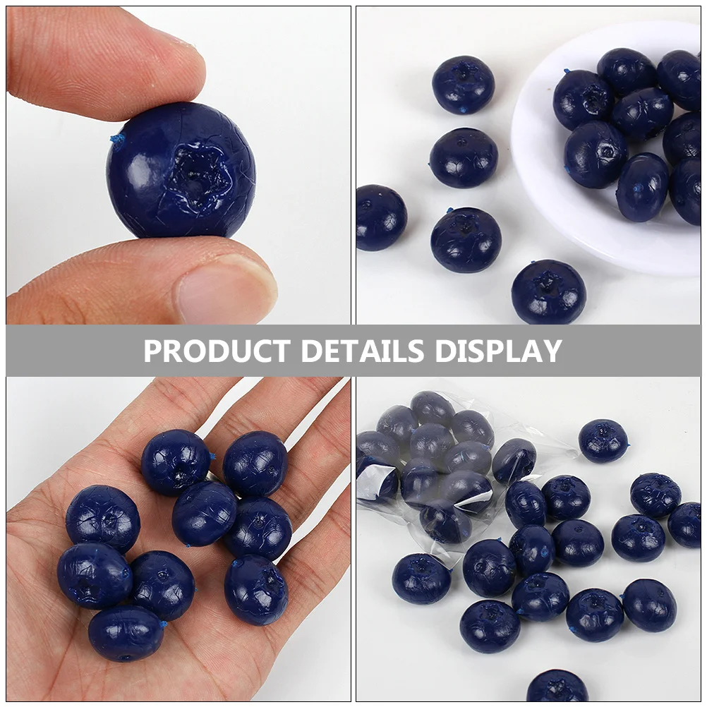 

40Pcs Artificial Blueberries Lifelike Decoration Photography Props Home Fruit Basket Table Centerpiece Simulated Blueberries