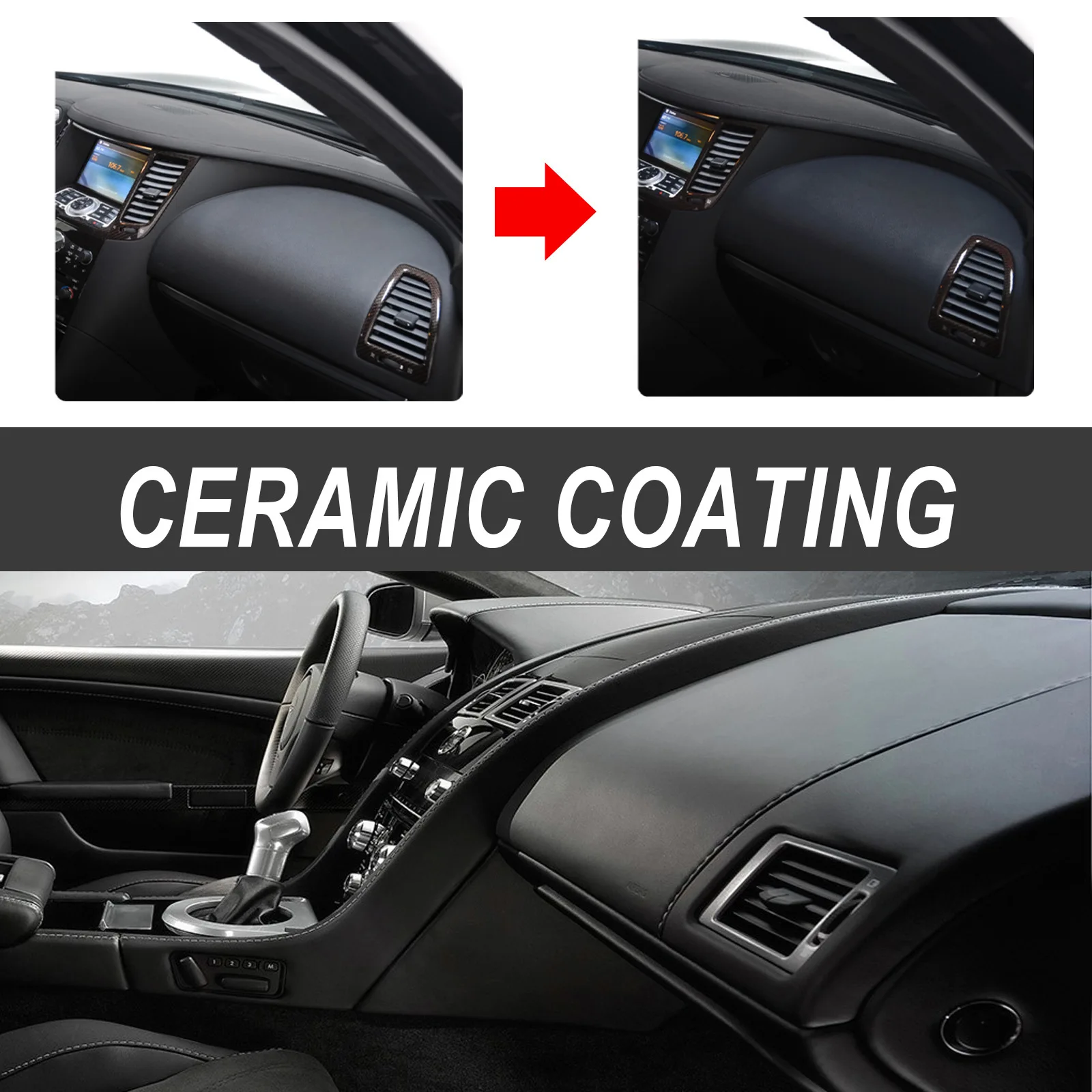 30ml Car Nano Ceramic Coating Resists Water UV Rays Dirt Cleaning Tool for Windows Windshields Mirrors