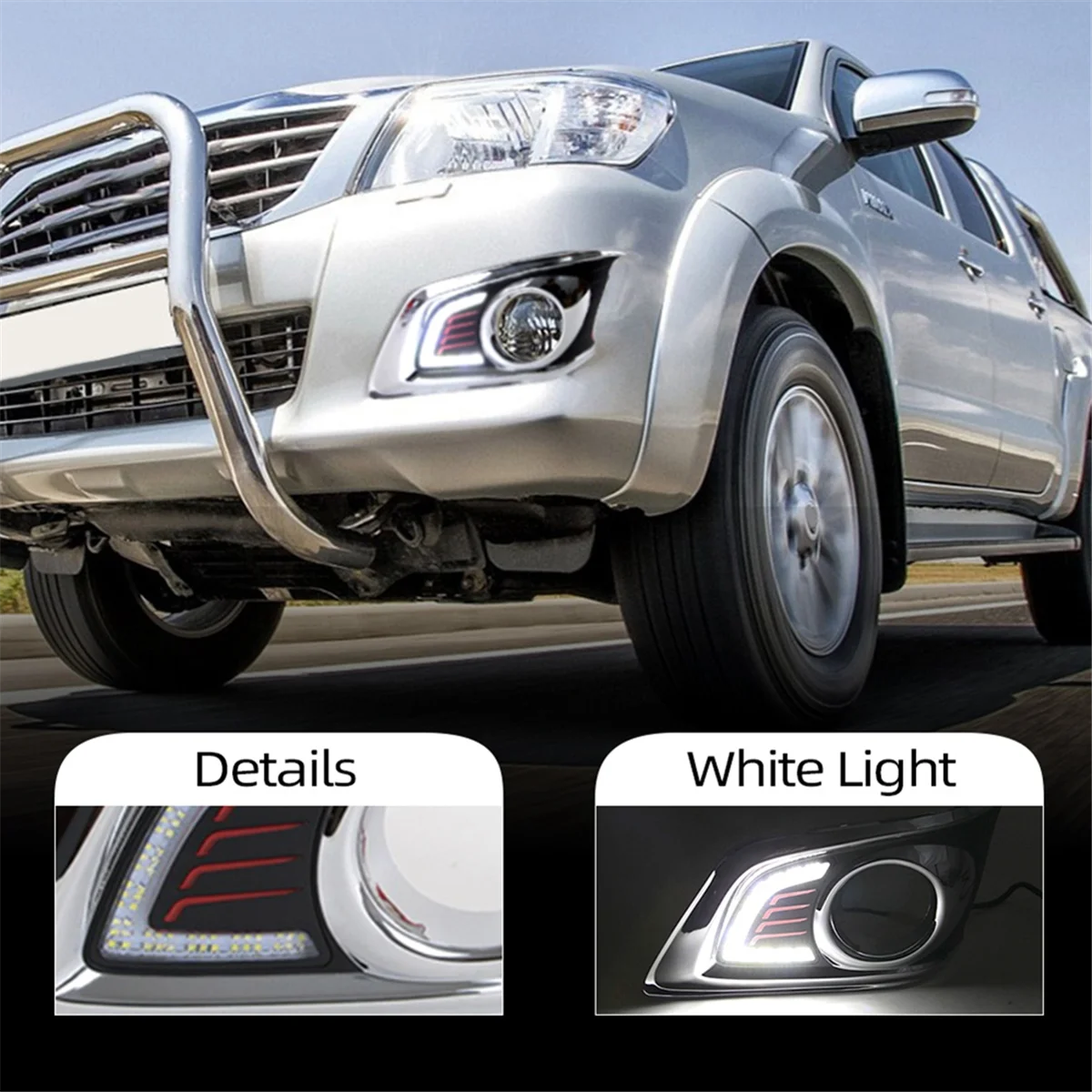 1 Paar drl Tagfahrlicht Auto Styling Nebels chein werfer 12V für Toyota Hilux Vigo Champ 2012 2013 2014