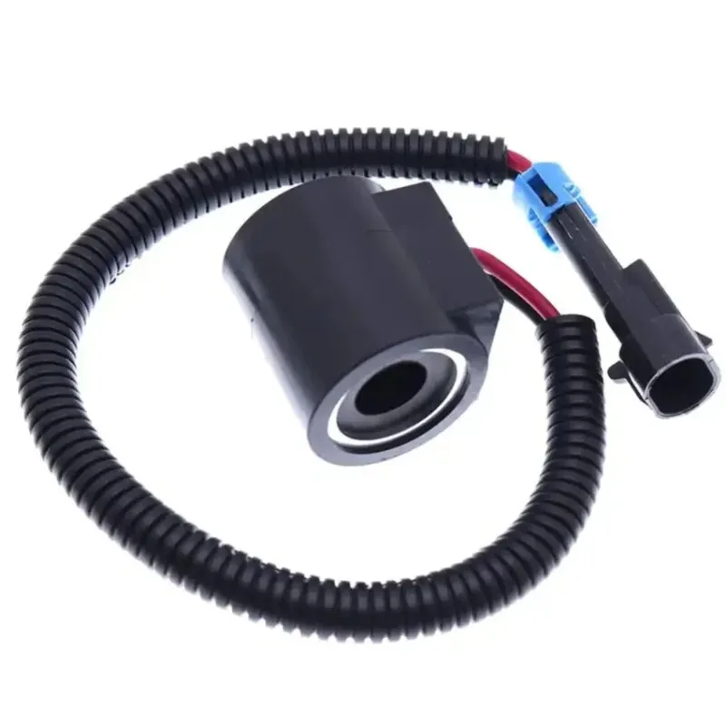 12V Solenoid Valve Coil With Connector 6309311 6678696 Wear Resistant Anti-Crack Replacement For Skid Steer Loader 751 753 763 7