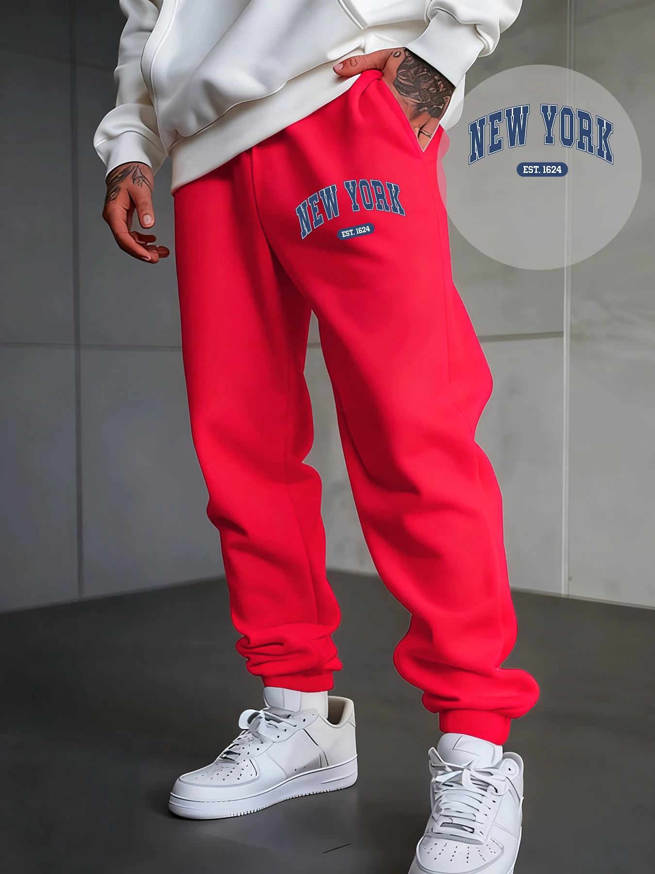 نيويورك الإبداعية رسالة مطبوعة رجل Sweatpant مريحة الهيب هوب الذكور Sportpants جيب الركض بانت الصوف الخريف السراويل #3