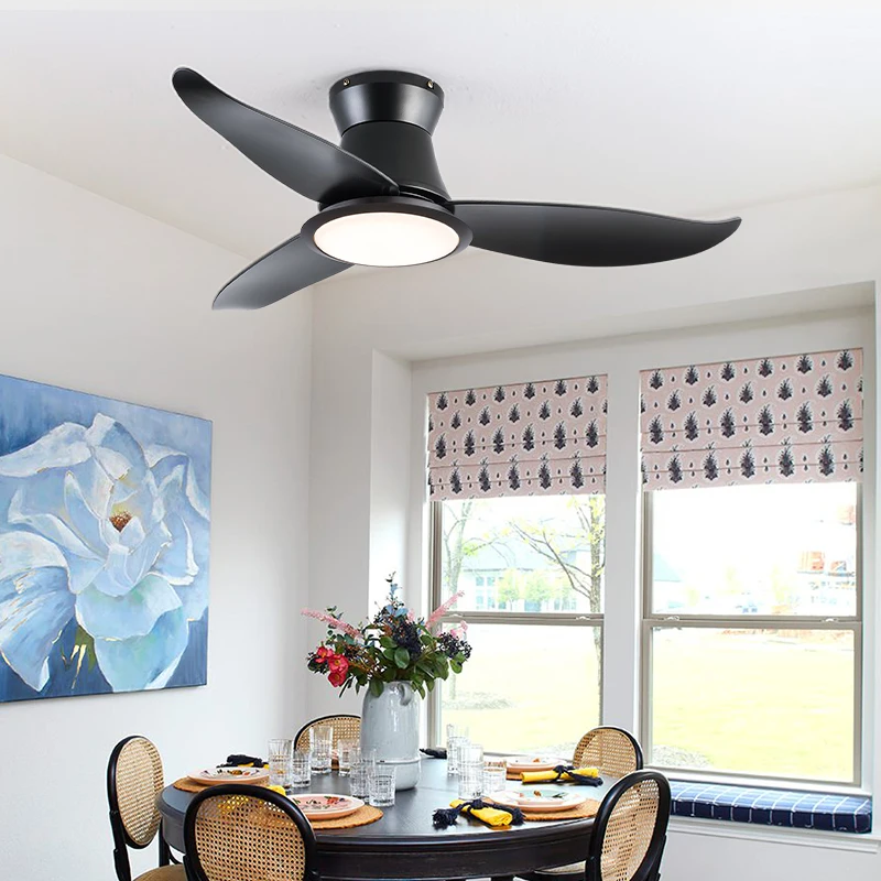 Quiet Motor Modern Minimalist Ceiling Fan Ideal for Bedroom  26W LED Light Source Ceiling Fan with Light