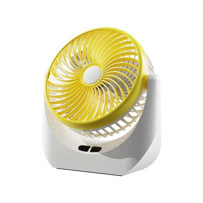 Mini electric fan Student dormitory 3-speed wind with light Portable charging Desktop USB desk fan Small fan