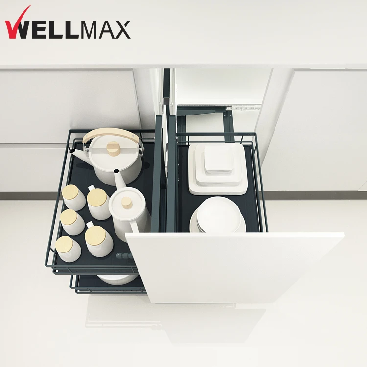 WELLMAX Manufacturers Household Hardware Accessories Kitchen Cabinet Corner Magic Corner Basket Kitchen Magic Corner