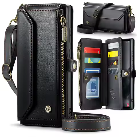 Wallet Case for Samsung Galaxy S25 S24 S23 S22 S21 S20 Ultra Retro Leather Phone Back Cover Magnetic with Trifold Holder