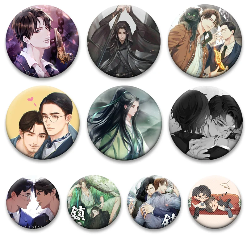 

Guardian Zhen Hun Brooches on Backpack Decoration Novels Comics Badge Zhao Yunlan Shen Wei Pins Jewelry Accessories Gifts