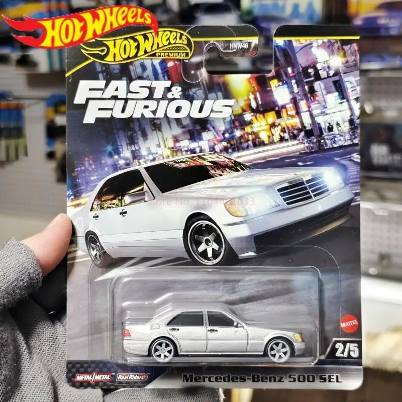 정품 재고 있음 HNW46 핫휠 1:64 메르세데스 벤츠500 SEL 다이캐스트 합금 자동차 모델 장식품 소년 수집용 생일 선물