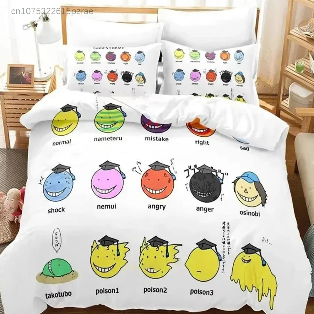 3D Anime Assassination Classroom Koro-sensei Bedding Set Bedroom Soft Modern Bedspreads Comefortable Duvet Cover Pillowcase