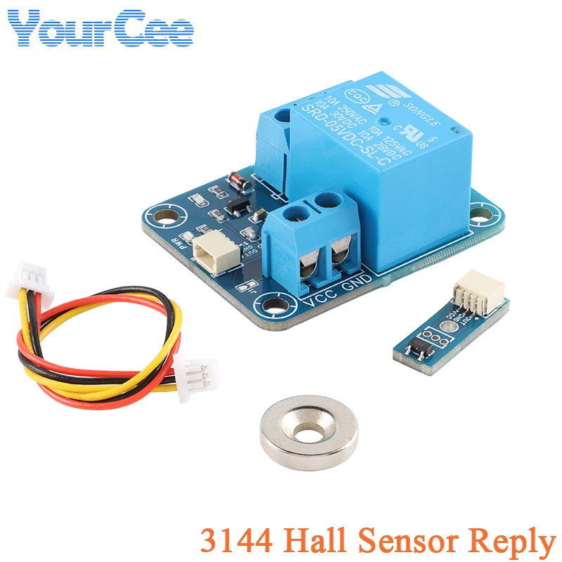 3144E Relè sensore Hall Modulo interruttore porta di controllo a induzione magnetica Relè 5-24VDC Normalmente aperto chiuso 250VAC 30VDC 10A 3144E