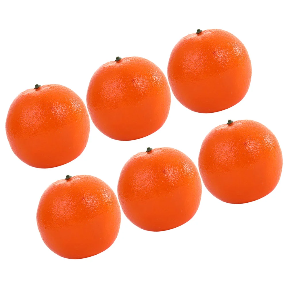 6 Pcs High Simulation Fruit Model Oranges Models Ornaments Imitation Adornment Foam Artificial Fruits