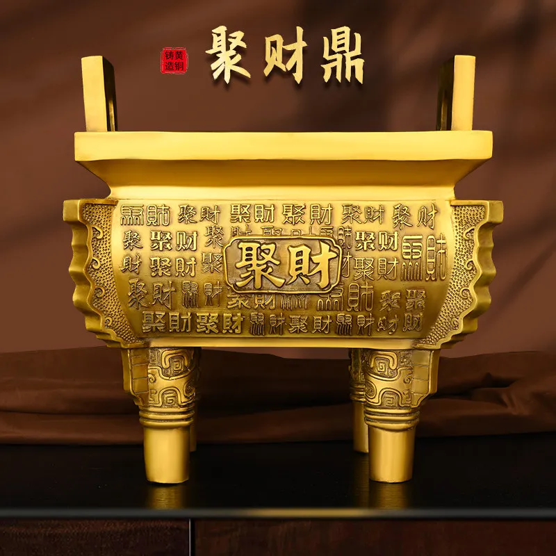 Ding Decoration Pure Copper Jucai Dingxin Chinese Style Crafts Baoding Home Living Room Incense Office