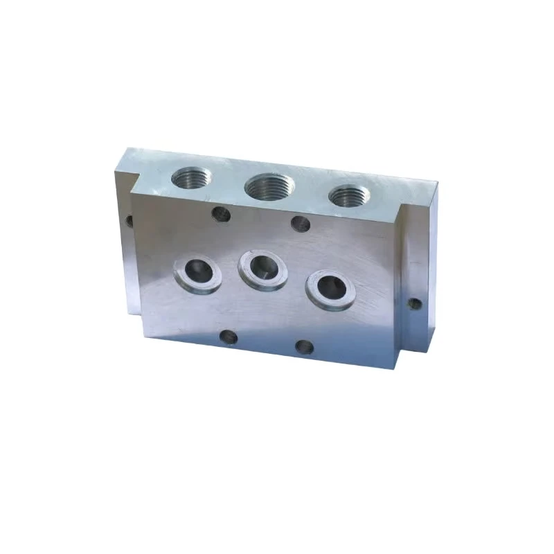 CNC Machined Stainless Steel Hydraulic Valve Block with Multi-Threaded Hole Integrated Oil Manifold Block