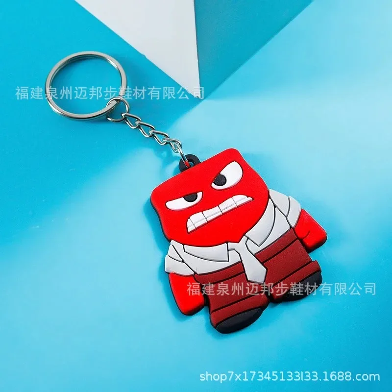 Inside Out 2 Keychains Anger Joy Key Rings Anime Cartoon Character Image Backpack Pendant Interior Decorations Friend's Gifts