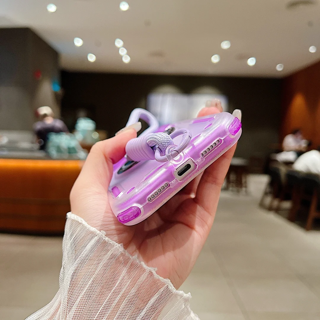 حافظة لهاتف آيفون 17 16 15 14 13 12 11 Air Pro Max Plus 3in1 من الدرجة العسكرية Magsafe 360 ° حامل دوران قصير لحزام اليد #5