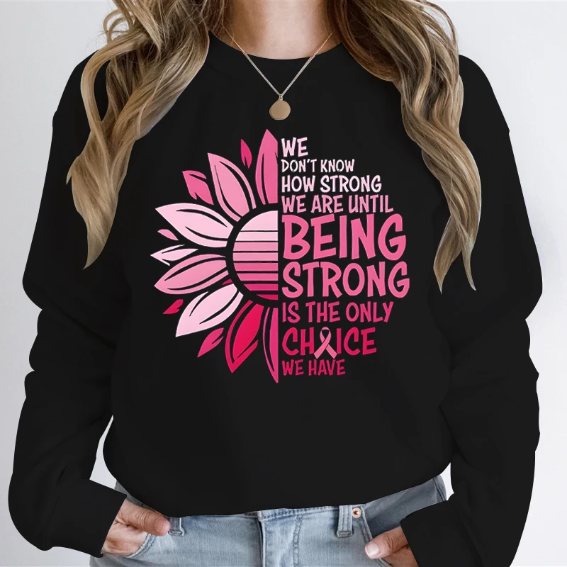 Cancer Support Sweatshirts Sunflower Ribbon Cancer Awareness Sweater Together We Fight Breast Cancer Warrior Essential Hoodies