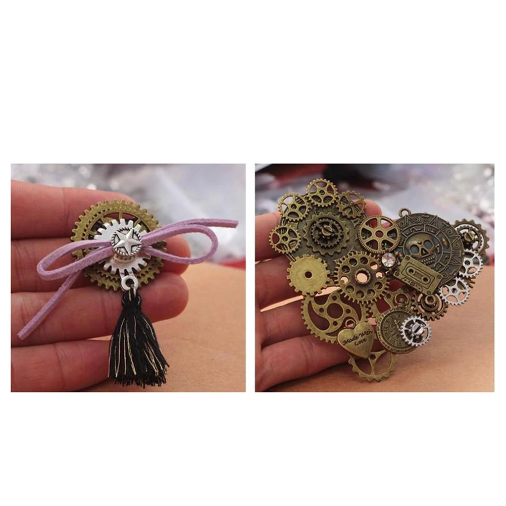 

17 Pcs Vintage Alloy Gear Charms Bulk Jewelry Making Steampunk Pendant Necklace Bracelet Accessories for Handmade Crafts