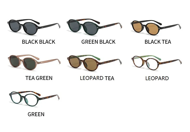 Retro Small Oval Sunglasses Women Men Rivets Small Shades Fashion Eyewear Luxury Sun Glasses UV400 Man Oculus view 6