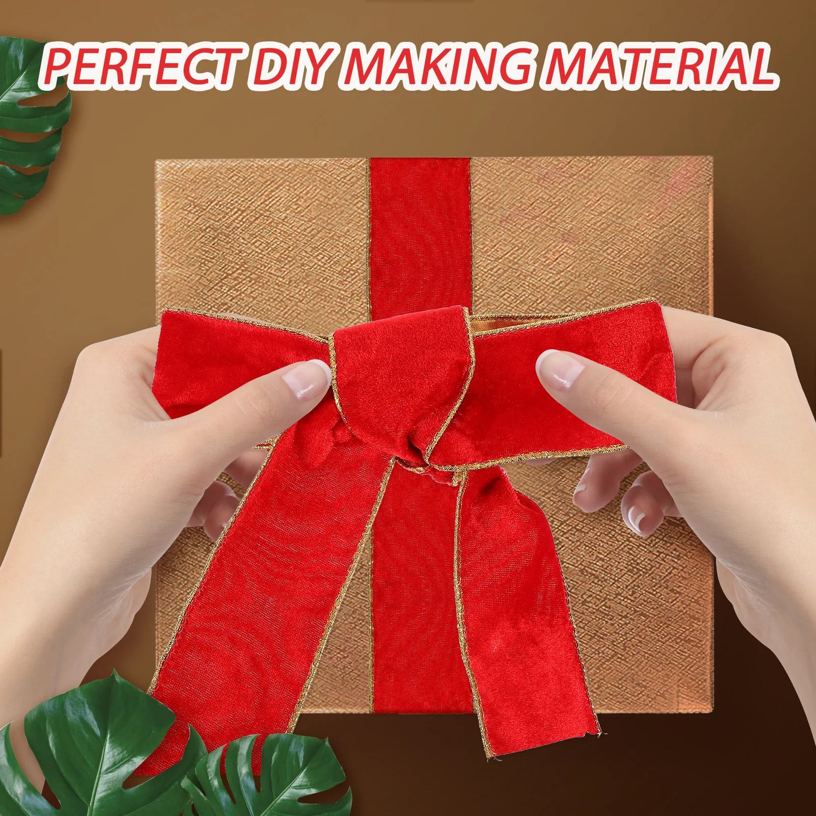 

Red Roll Multi-Function Present Ribbon Wear Resistant Craft Gift Box Wrapping DIY Flower Decoration Art Supplies Ribbon