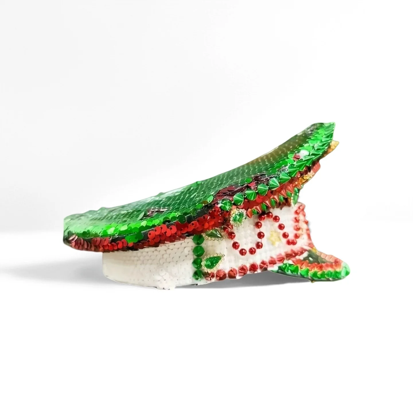 HongLuan Chapéu de capitão com laço de couro amarelo laser strass e bonés militares para mulheres, acessórios para festivais rave e boné de festa masculino