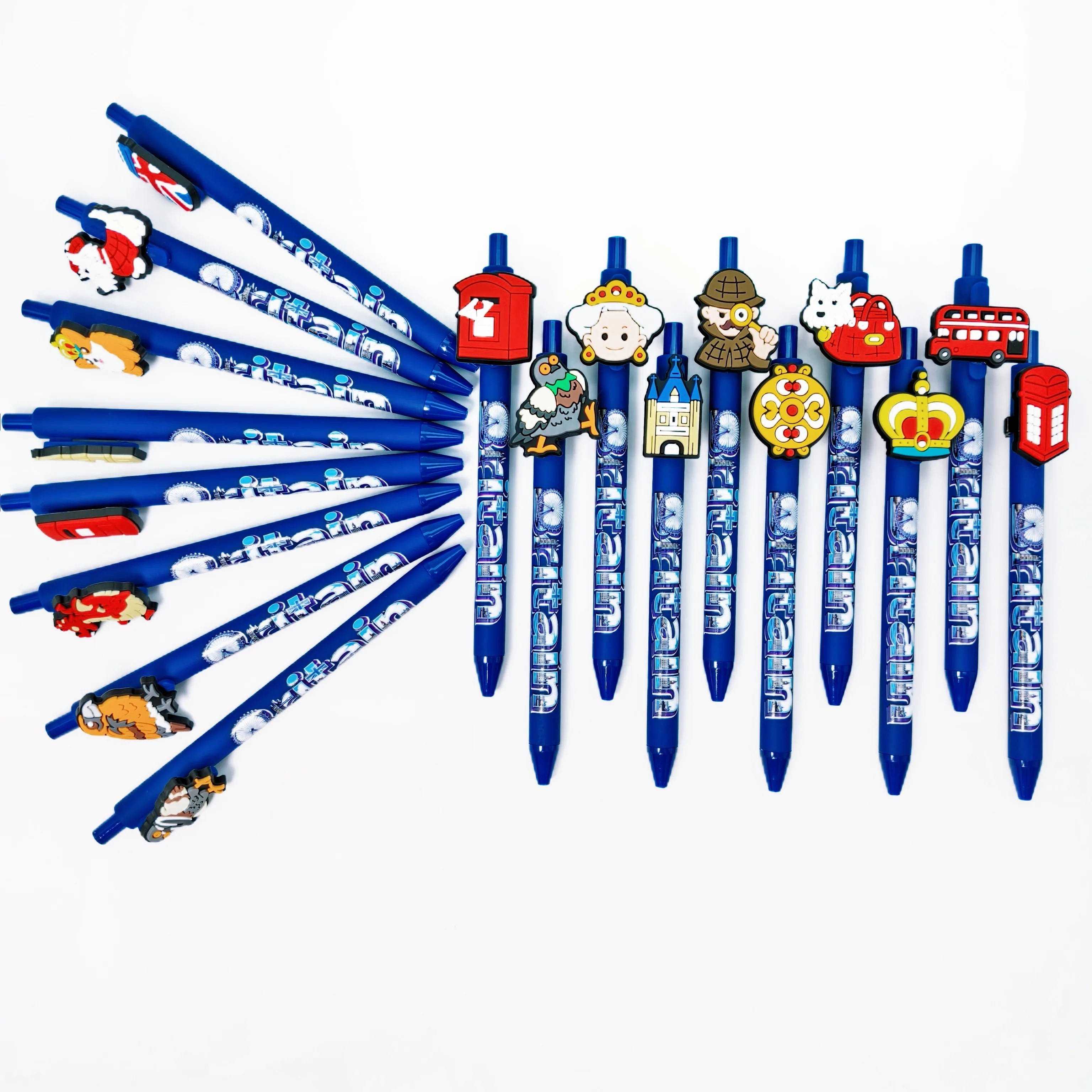 

9pcs/18pcs British style themed ballpoint pen creative blue design ballpoint pen student signature gift pen