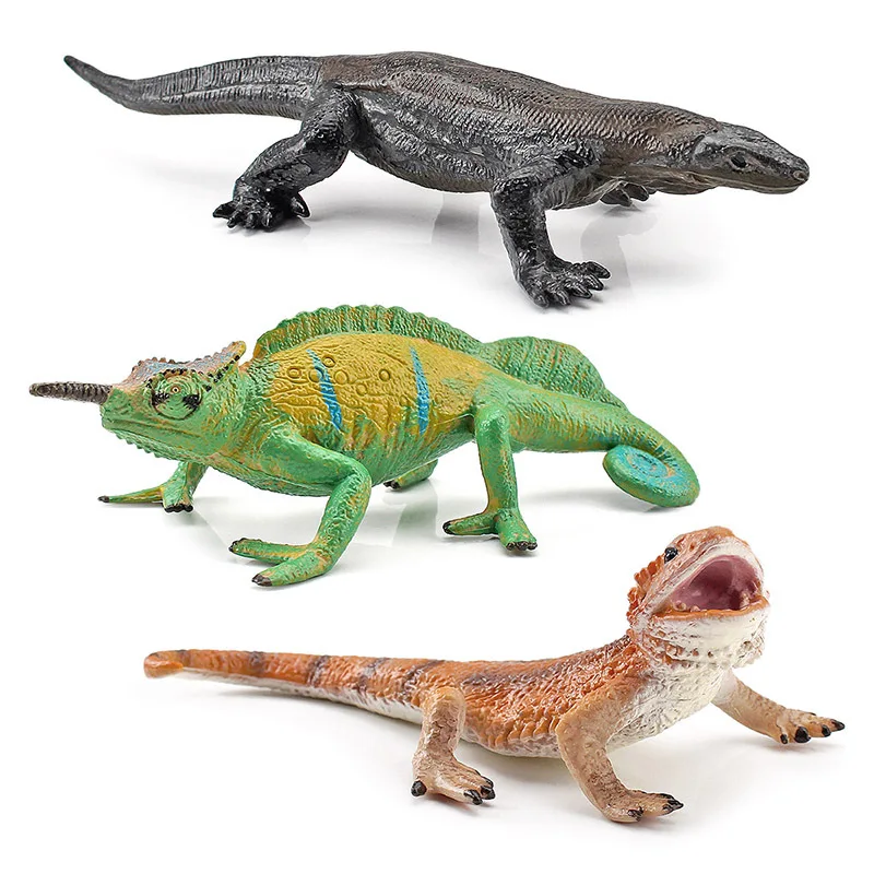 Simulation Animal Chameleon Lizard Educational Cognitive Model Micro Ornaments Plastic Decoration Gift A0633