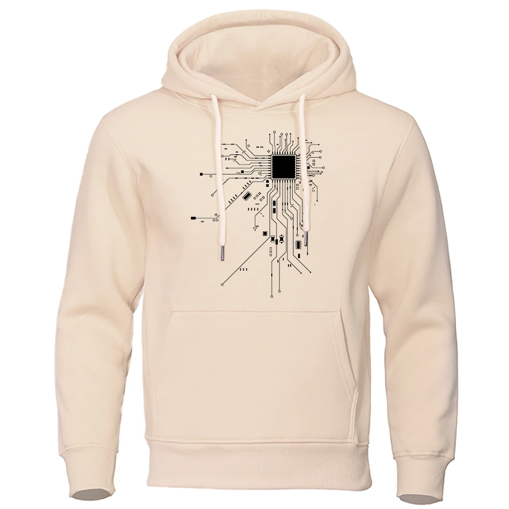 CPU Processor Circuit Diagram Hoodie Men Autumn Fleece Pullovers Men\'s Funny Tops Fashion Coat Homme Casual Unisex Clothing C99