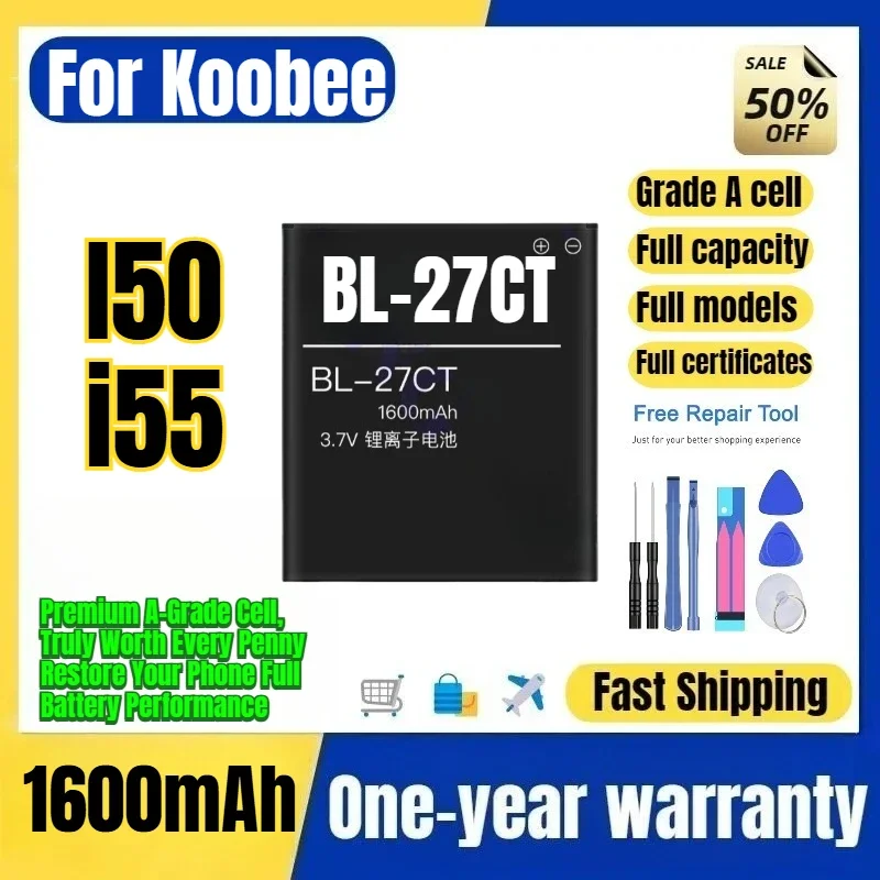 BL-27CT for Koobee I50/i55 Phone Battery 0 Cycle High Quality High Capacity Battery Replacement Bateria Grade A Cell with Tools