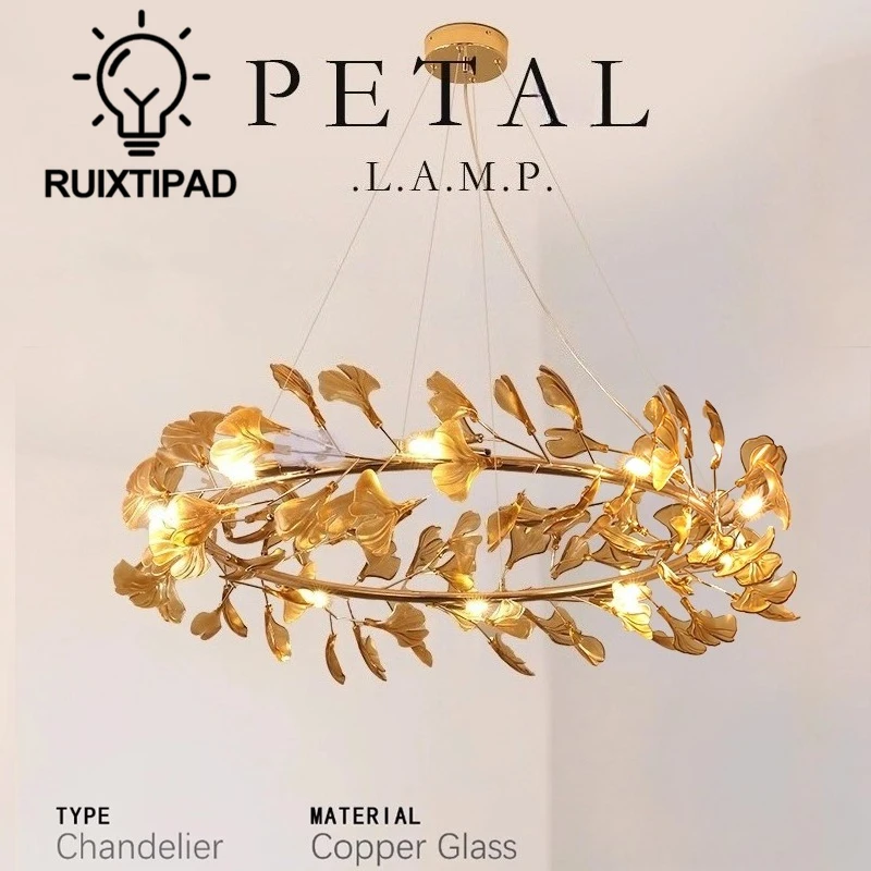 Ginkgo Leaf Chandelier Light for Living Room Dining Room Colorful Pendant Light Indoor Lighting Fixture Decor Christmas Gift