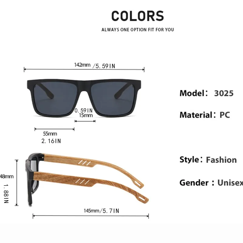 Retro UV-proof Bamboo Sunglasses Retro Classics Square Sunglasses For Women Men Fashion Vintage Frame Sunglasses image 6
