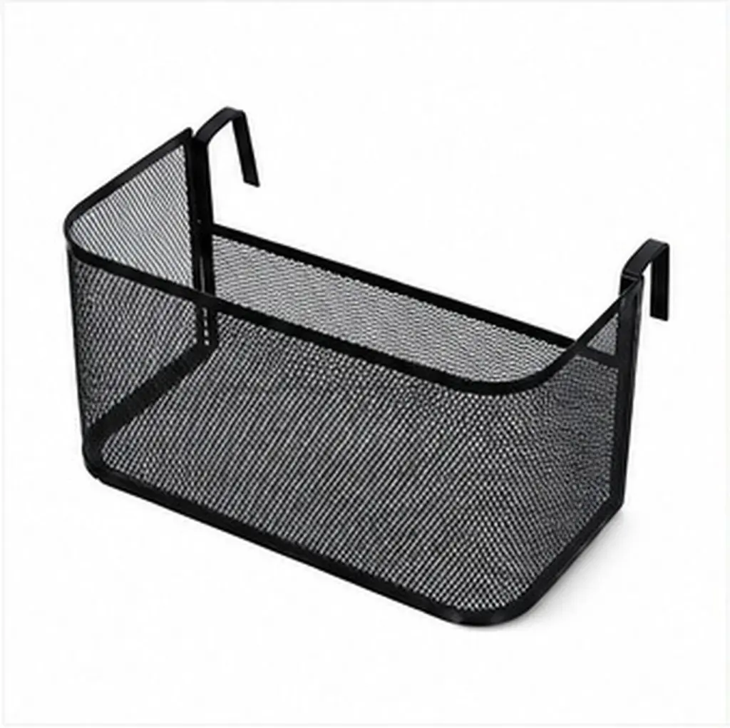Metal Bedside Hanging Basket Black Dorm Bed Shelf Organizer for Phone Remote Bedside Storage Tray Dormitory