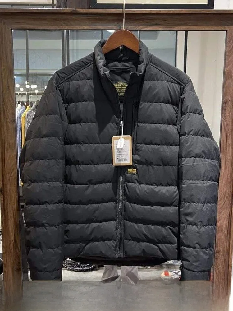 

High-End Winter Men's down Jacket Lightweight Stand Collar Business Sport Trendy Zipper Closure Windproof Warm Casual Style