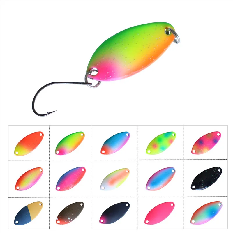 3.5g 5g Full Swimming Double Painted Spinner Layer Spoon Lure  Luminous UV Spinner Bait Double-sided Painting Spoon Fishing Lure