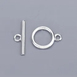 925 Sterling Silver Connector Toggle Clasps For Jewelry DIY Making OT Buckle Accessories