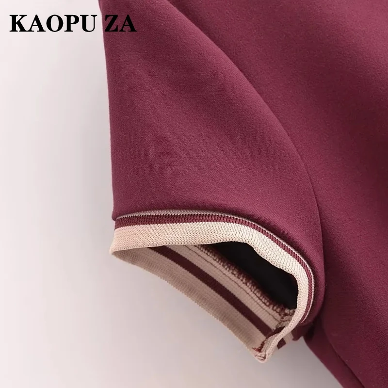 KAOPU ZA 2024, nowa jesienna damska w stylu casual, w paski, plisowana Mini sukienka z krótkim rękawem, moda, eleganckie letnie sukienki