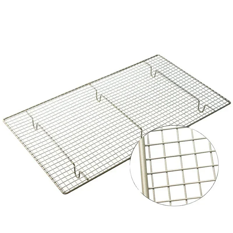 Stainless Steel Wire Grid Cooling Tray Cake Food Rack Oven Kitchen Baking Pizza Bread Barbecue Cookie Biscuit Holder Shelf