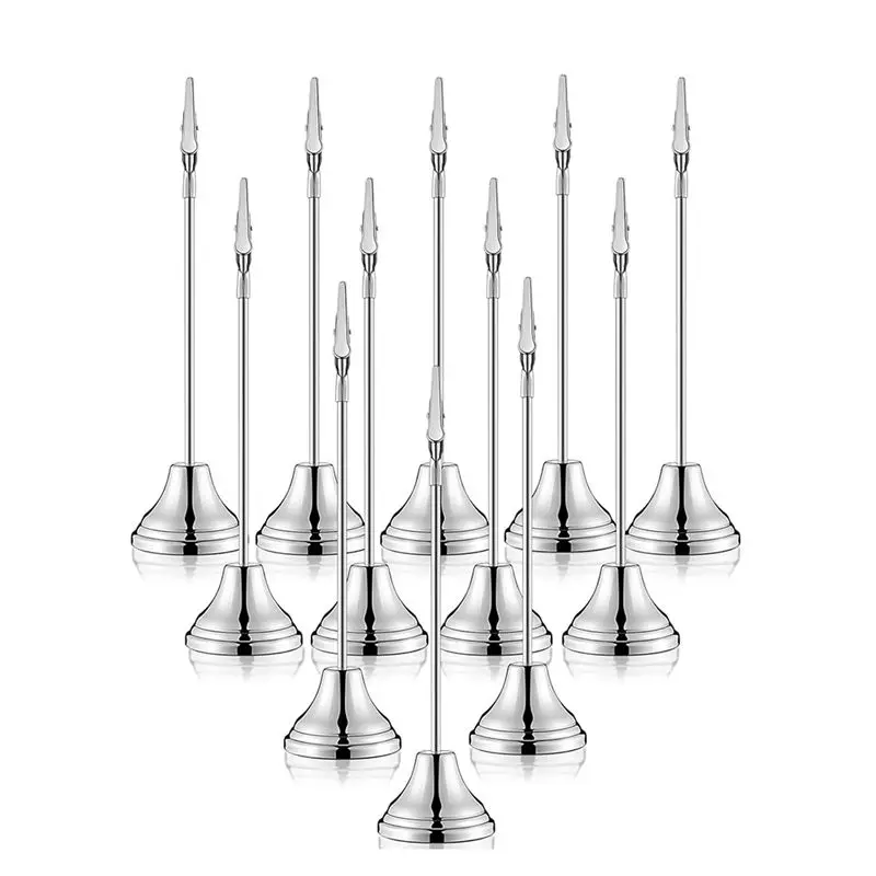 

WORTHOWN - Набор из 12 держателей для номеров столов, 9 дюймов, с зажимом-крокодилом, металлические подставки для карточек с номерами столов