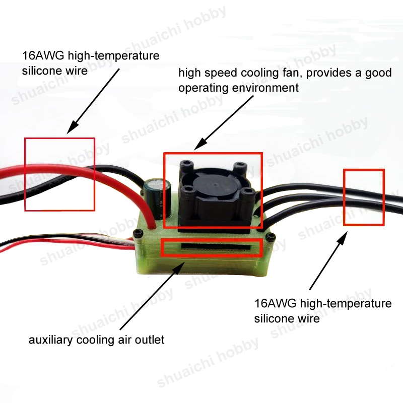 AM32 80A Brushless ESC for RC Crawler Vehicle Model Simulate FOC Vector Control Support Sine Start Free Adjustment Parameters