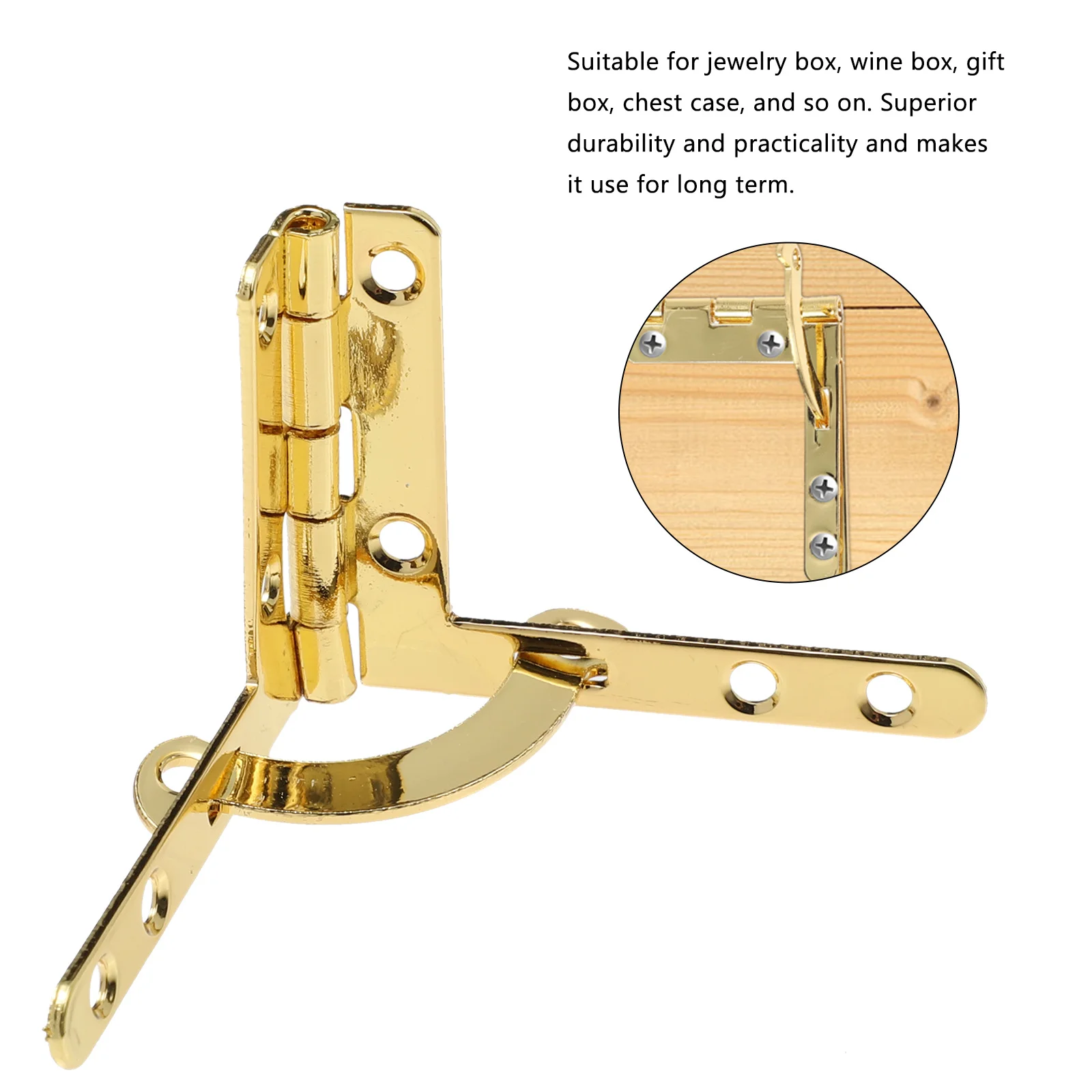 

10pcs Jewelry Box Heavy Duty Iron Angle Box Hinge For Wooden Wine Gift Chest Case Folding Lid Support Mortise Spring Hinge