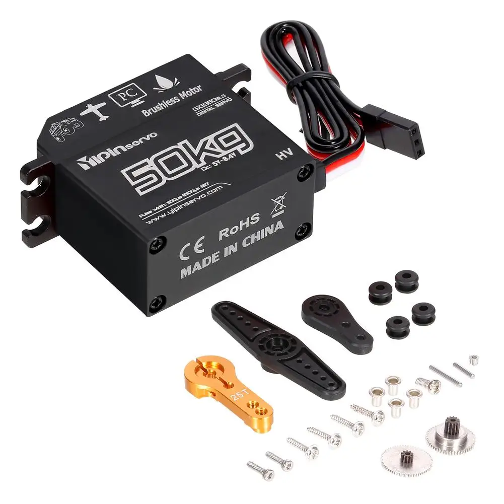 Gx3350bls 50kg brushless servo do motor ip67 à prova dip67 água direção servo 180 corpo de metal completo aço inoxidável engrenagem rc servo digital