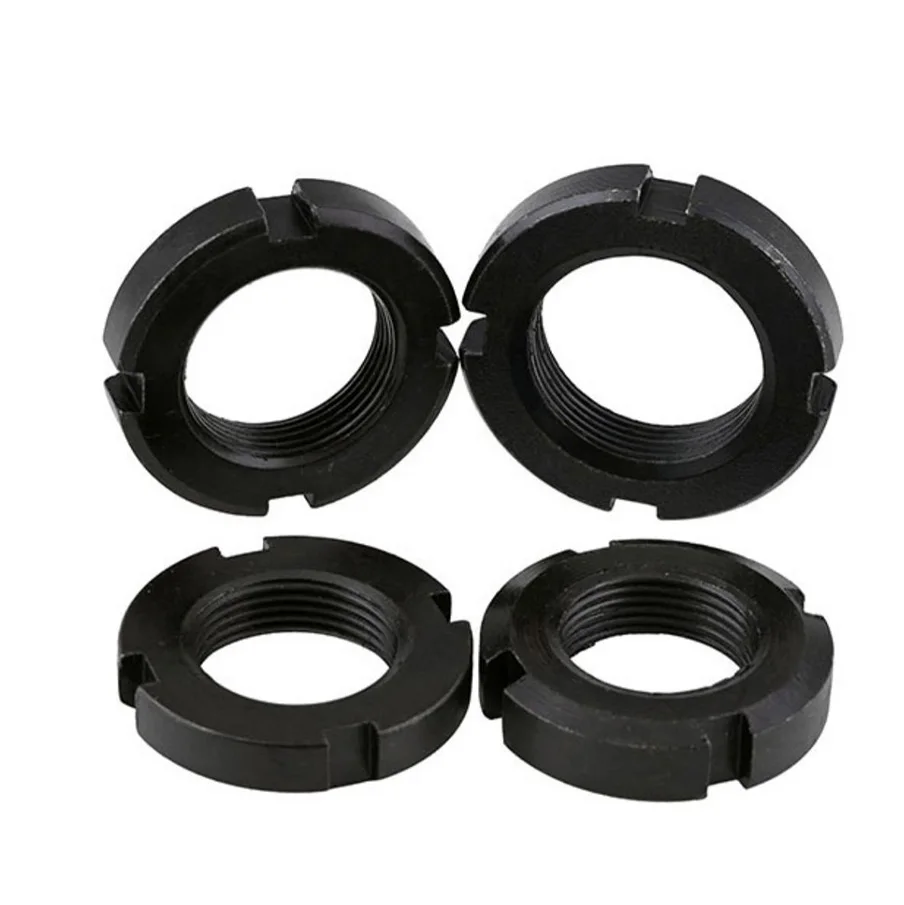 Black Round Nuts Slotted Nut Four Slot Nut Retaining Nut M10 M12 M14 M16 M18 M20 M22 M24 M25 M26 M28~M60