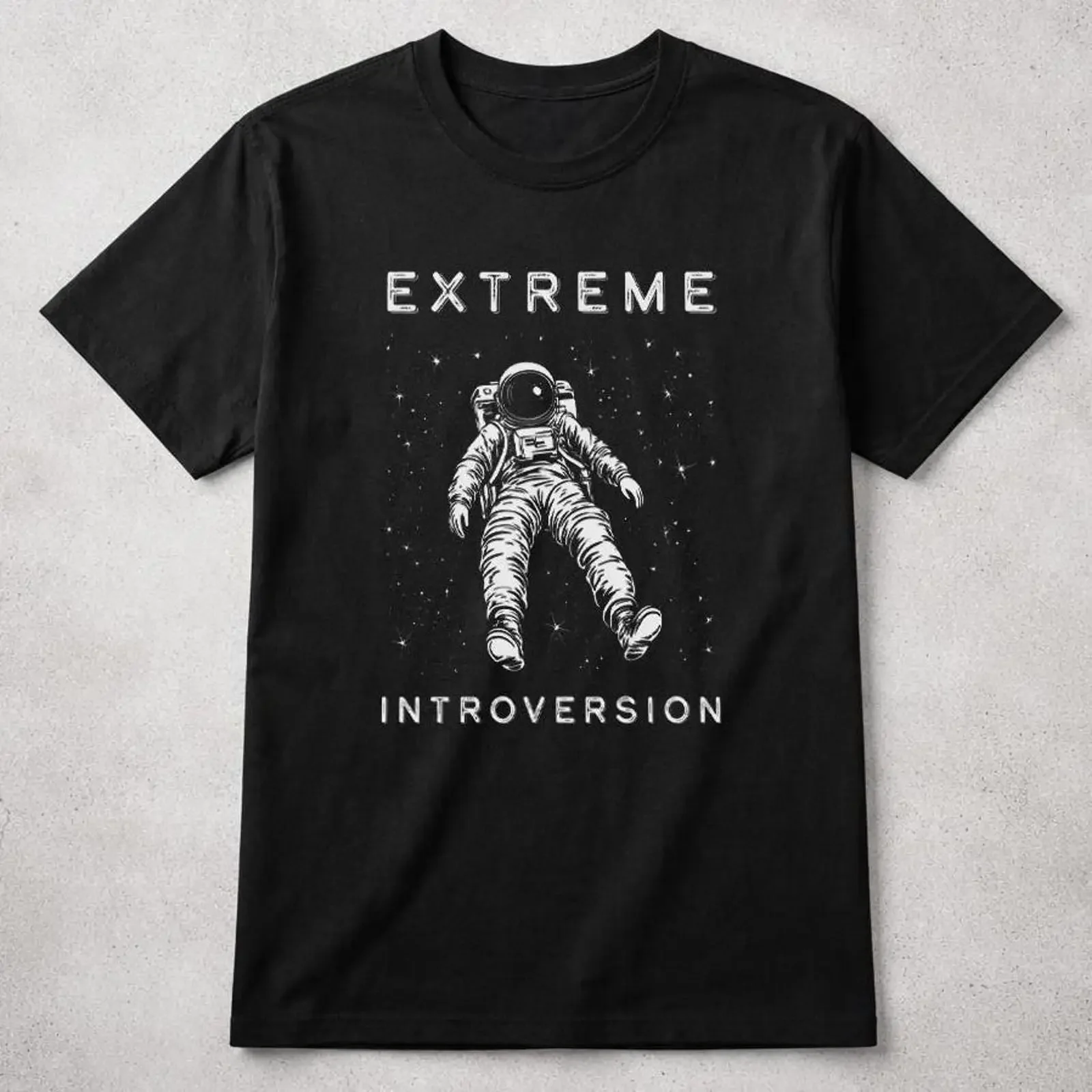Funny introvert astronaut gif T shirt Extreme Introversion vintage Washed Versatile Stretched Breathable Stylish Soft